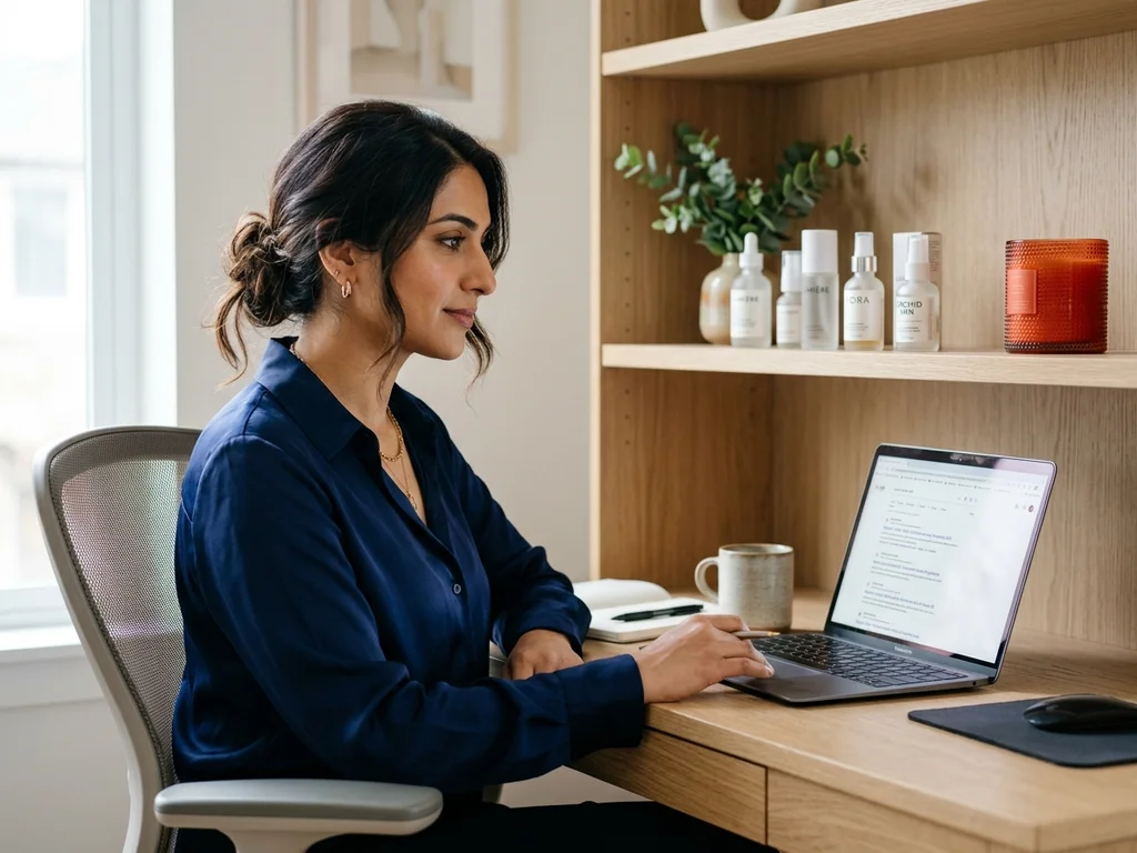 Spécialiste SEO analysant les avis clients et prix affichés dans les résultats Google pour cosmétiques.